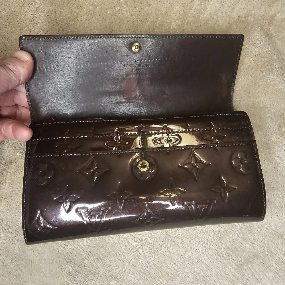 Louis Vuitton Patent Leather Vernis Burgundy Wallet